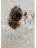 Flutter Sleeves Ivory Cotton Tulle Gorgeous Flower Girl Dress